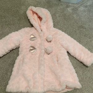 Pink Faux Fur coat. Size 4